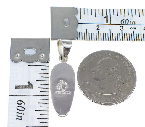 Turquoise Inlay Genuine Sterling Silver Pendant RX77176